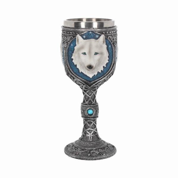 Photo #3 of product K2853G6 - White Winter Ghost Wolf Wine Glass Goblet