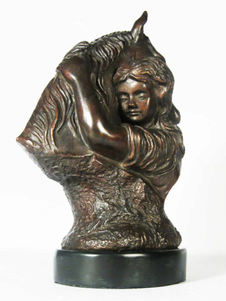 Photo of Girl And Pony Bronze Sculpture