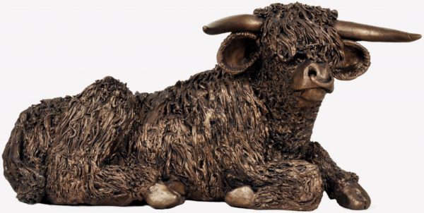 Photo of Highland Bull Resting Bronze Figurine Large