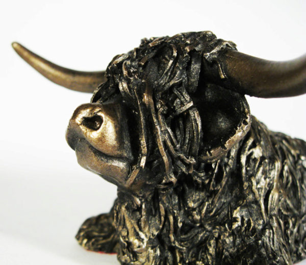 Photo of Highland Bull Sitting Bronze Figurine