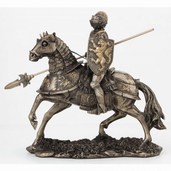 Photo of Knight on Horse with Spear Bronze Figurine