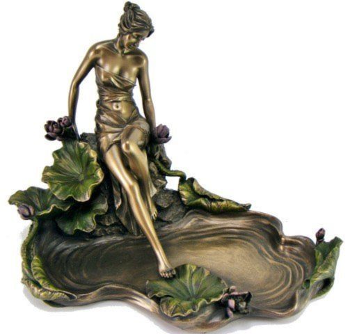 Photo of Lady by Water Decorative Dish Bronze
