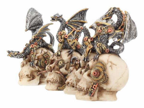 Photo #2 of product U3830K8 - Mind Machines Steampunk Dragons & Skulls 10.5cm (Set of 4)