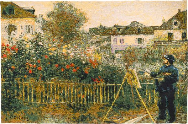 Phot of Monet Painting in his Garden at Argenteuil by Pierre-Auguste Renoir Wall Tapestry