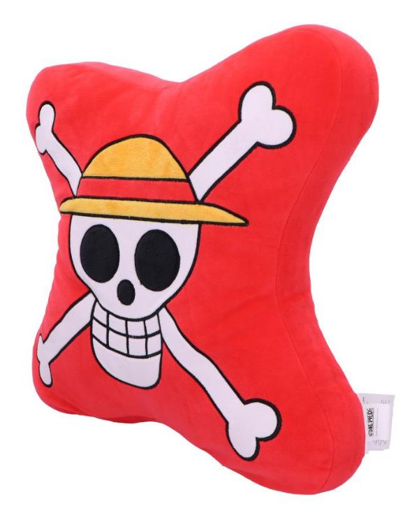 Photo #2 of product C6923C24 - One Piece Skull and Cross Bone Cushion in Red