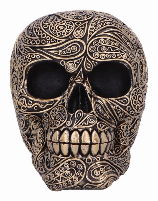 Photo #3 of product U6724A24 - Paisley Black and Gold Skull Head 15cm