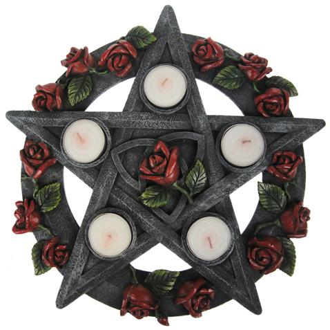 Photo of Pentagram Rose Tealight Holder 30 cm