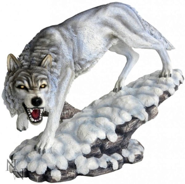 Photo of Prowling Winter Wolf Figurine 40cm Large