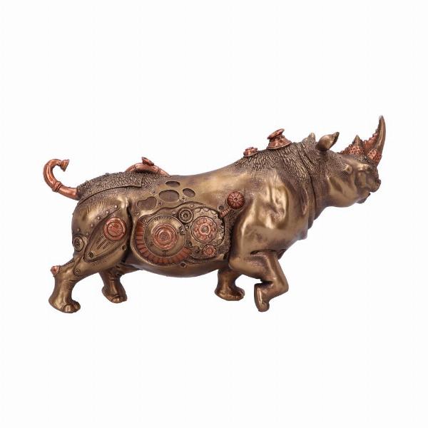 Photo #3 of product D5831U1 - Bronze Steampunk Rhino Figurine 29.5cm