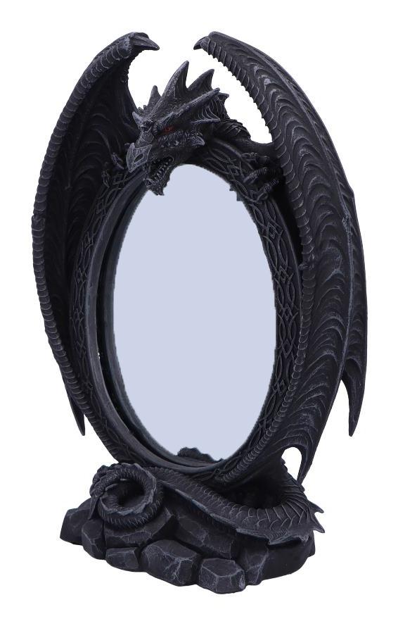 Photo #3 of product D6776A24 - Scaled Reflection Dragon Mirror 29cm