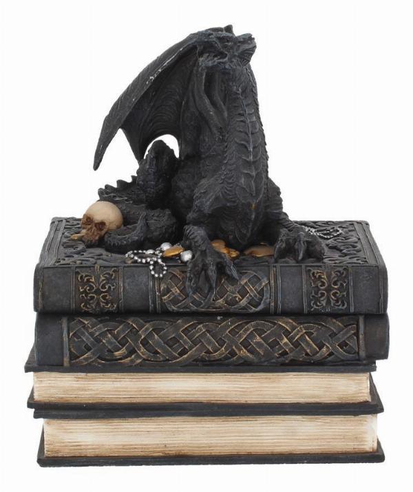 Photo #1 of product U2067F6 - Secrets of the Dragon Box Gothic Skull Books Trinket Box