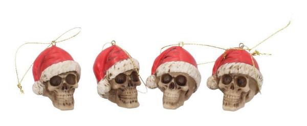 Photo #1 of product U2086F6 - Set of Twelve Silent Night Skull Baubles