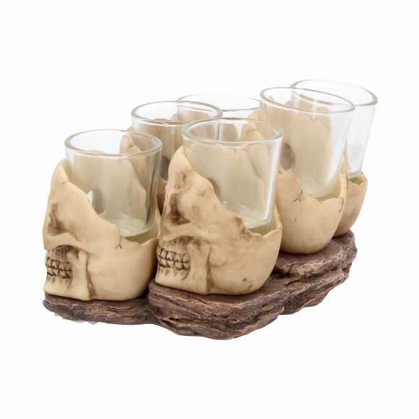 Photo #3 of product U1646E5 - Six Shooter Skulls Skull Shot Glass Set