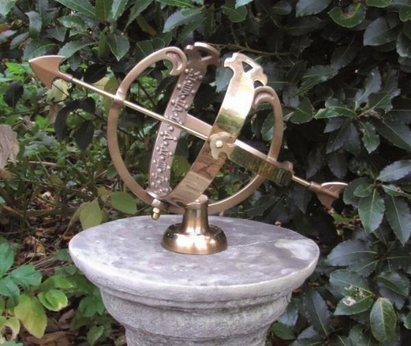 Photo of Small Stone Column with Brass Armillary