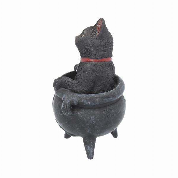 Photo #4 of product B1811E5 - Smudge Black Cat Caludron Figurine Wiccan Witch Gothic Ornament