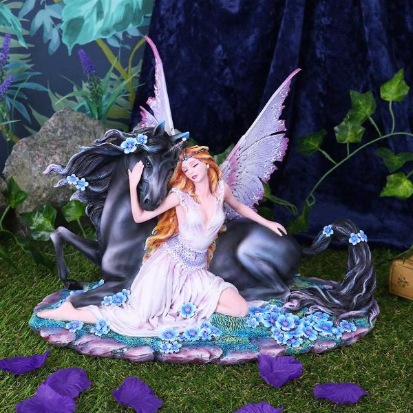 Photo #5 of product D5124R0 - Spirit Bond Purple Pink Unicorn Fairy Companion Figurine