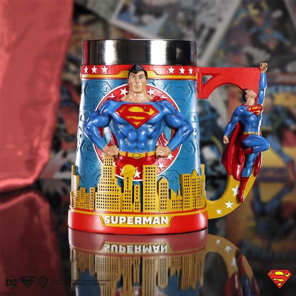 Photo #5 of product B6408X3 - Superman Man of Steel City Skyline Tankard 15.5cm