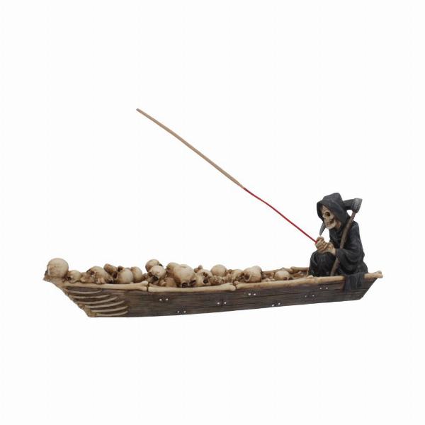 Photo #3 of product B4286M8 - The Ferryman Grim Reaper River Styx Skeleton Incense Holder
