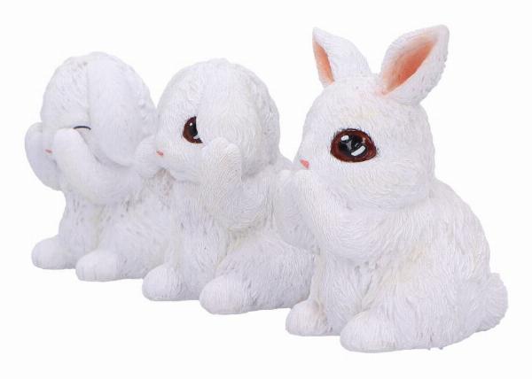 Photo #2 of product B6900C24 - Three Wise White Bunny Figurines