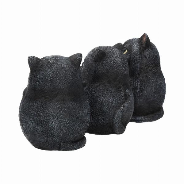 Photo #3 of product B3655J7 - Three Wise Fat Cat Figurines 8.5cm - 3 Wise Cute Cats