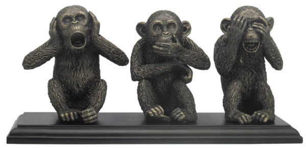 Photo of Three Wise Monkeys Bronze Figurine