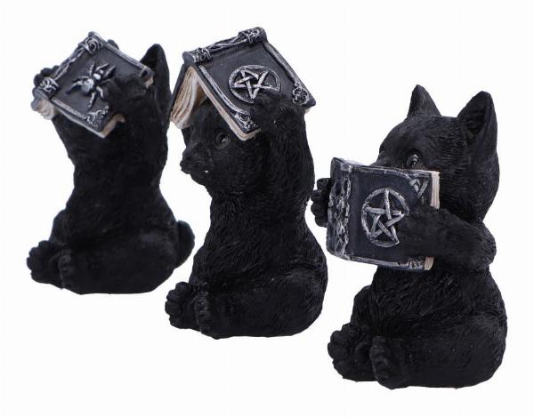 Photo #3 of product U6717A24 - Three Wise Witchy Black Spell Cats 8.5cm