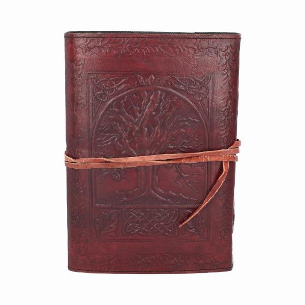 Photo #4 of product D1026C4 - Tree Of Life Bound Red Leather Embossed Journal 18 x 25cm
