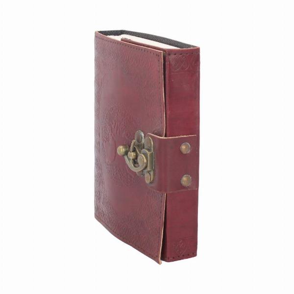 Photo #2 of product D1666E5 - Lockable Tree Of Life Red Leather Journal 13 x 18cm