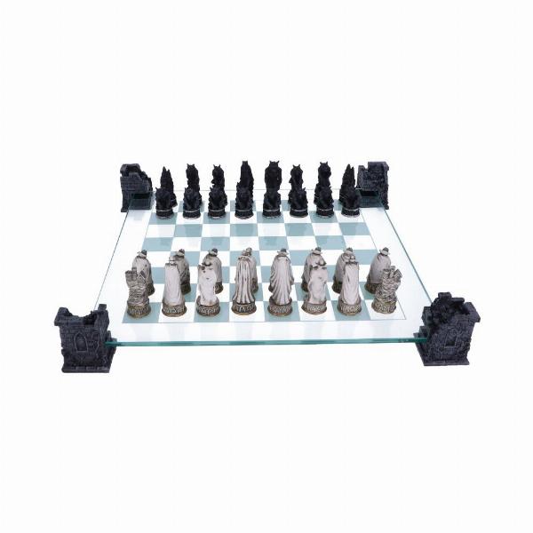 Photo #4 of product NEM5422 - Raised Fantasy Vampire & Werewolf Chess Set With Corner Towers 43cm