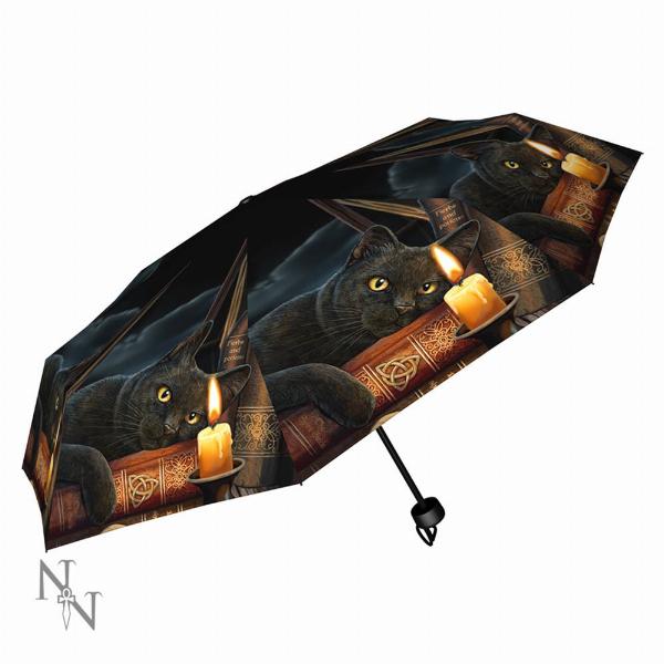 Photo #1 of product B2478G6 - Nemesis Now Lisa Parker Witching Hour Cat Umbrella Black 24cm x 5cm