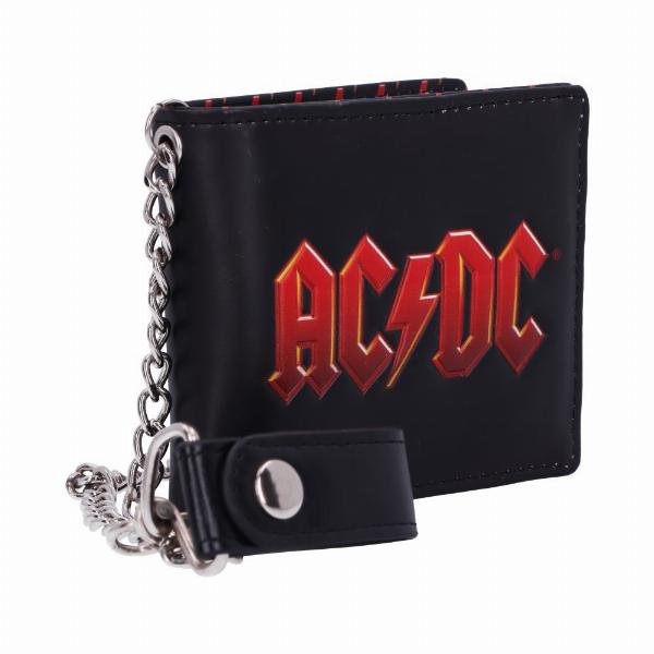 Photo #4 of product B4439N9 - AC/DC Logo Leather Lightning Chained Wallet Purse