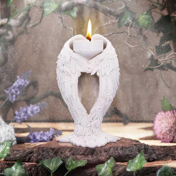 Photo #5 of product B6615B24 - Floral Angel Wings Tea Light Candle Holder