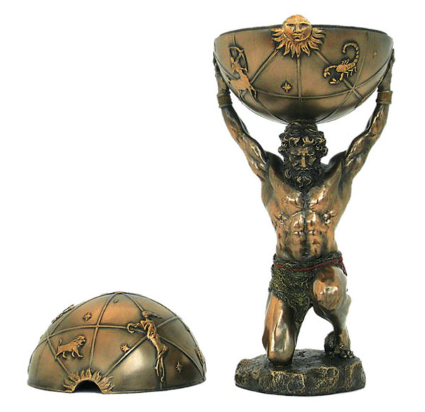 Photo of Atlas Bronze Figurine and Trinket Box 32 cm