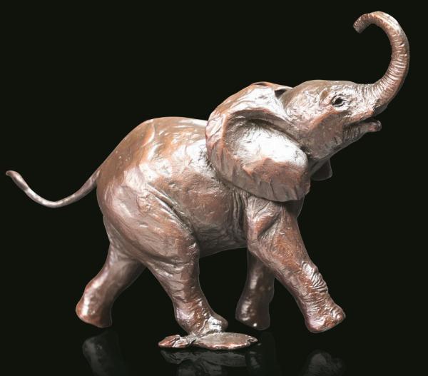 Photo of Baby Elephant Running Figurine (Limited Edition) Michael Simpson