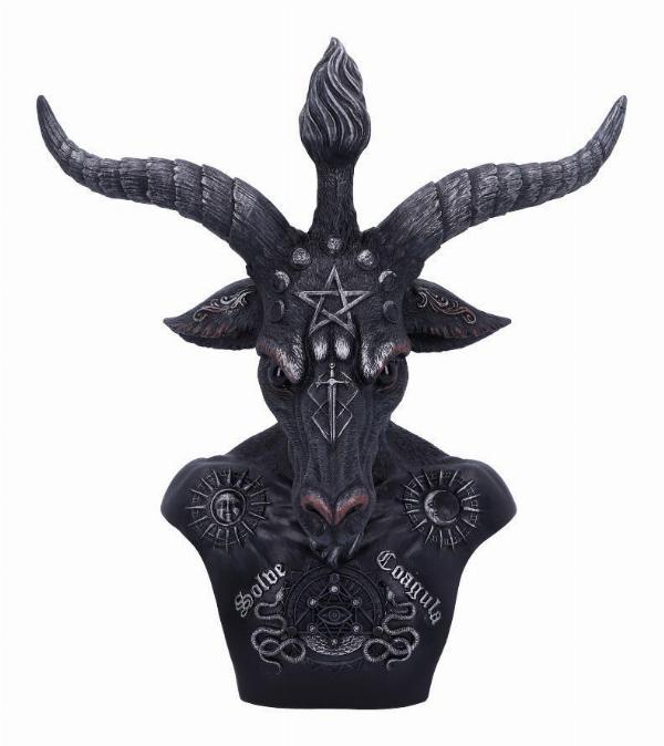 Photo #1 of product B5114R0 - Celestial Black and Silver Baphomet Bust