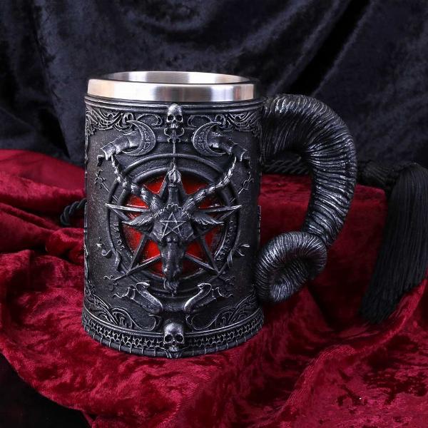 Photo #5 of product B4648N9 - Baphomet Sabatic Goat Diety Tankard 16.5cm