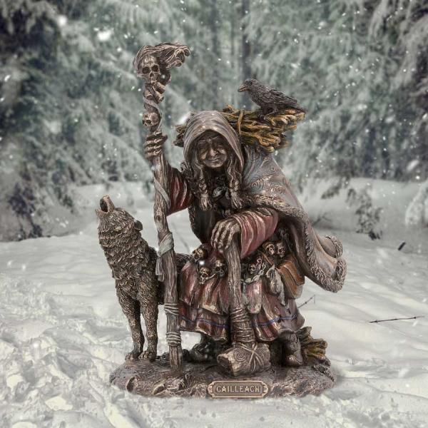 Photo #5 of product D6116W2 - Cailleach Celtic Goddess Bronze Figurine 18.5cm