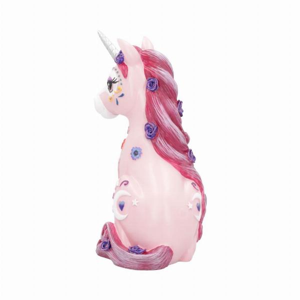 Photo #2 of product B4727P9 - Candycorn Pink Day of the Dead Skeleton Unicorn Figurine