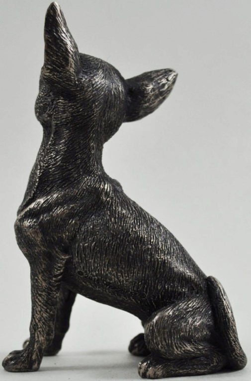 Photo of Chihuahua Sitting Bronze Dog Sculpture 8.5cm Small