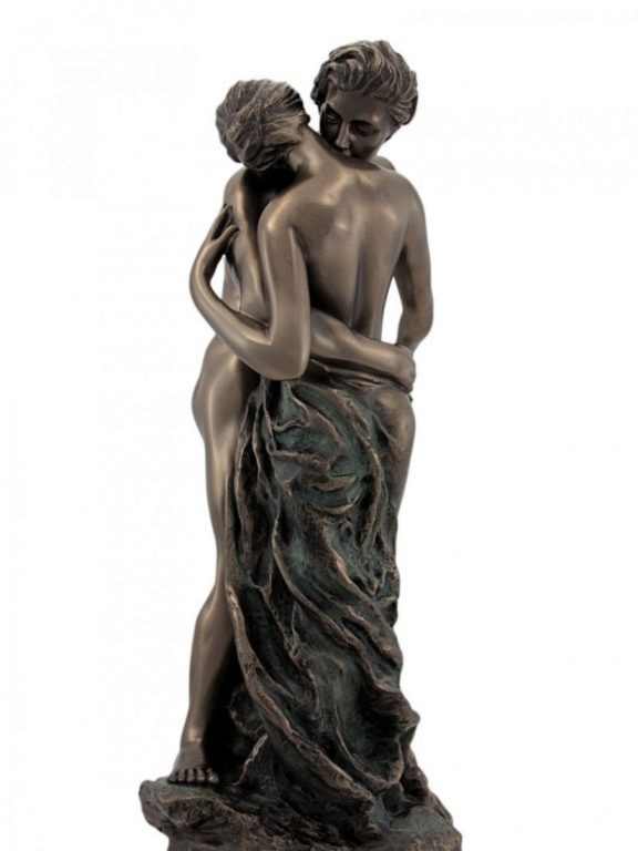 Photo of Couple Embracing Nude Statue The Waltz (Camille)