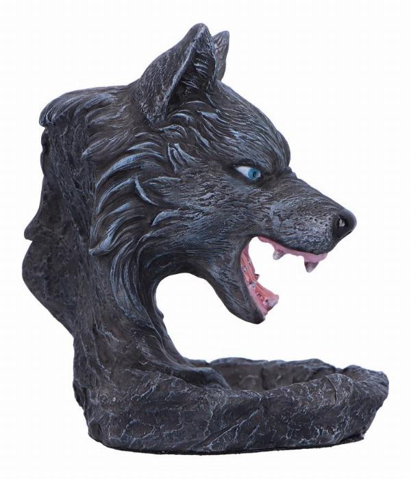 Photo #4 of product D6771A24 - Dark Wolf Head Backflow Incense Burner 11.5cm