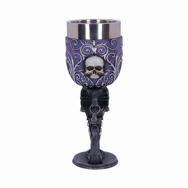 Photo #2 of product B5168R0 - Deaths Desire Twin Skull Heart Set of Two Goblets