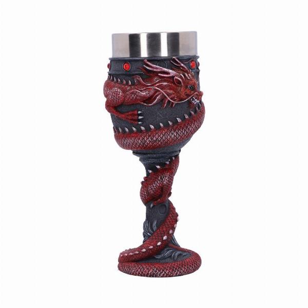 Photo #3 of product B5882V2 - Dragon Coil Goblet Red 20cm