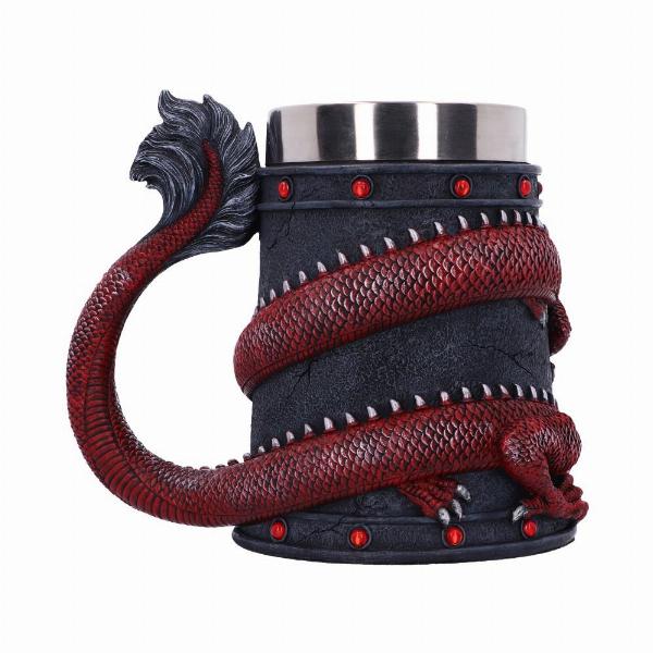 Photo #3 of product B5884V2 - Dragon Coil Tankard Red 16cm