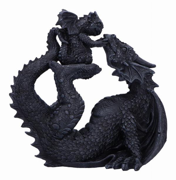 Photo #3 of product U6866C24 - Black Drakaina and Dragonling Figurine