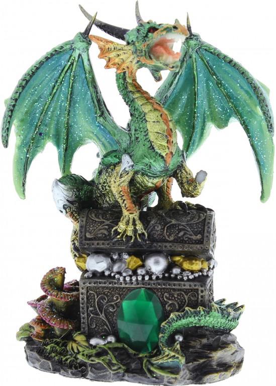 Photo of Emeraldfyre Dragon Sitting on Treasure Chest