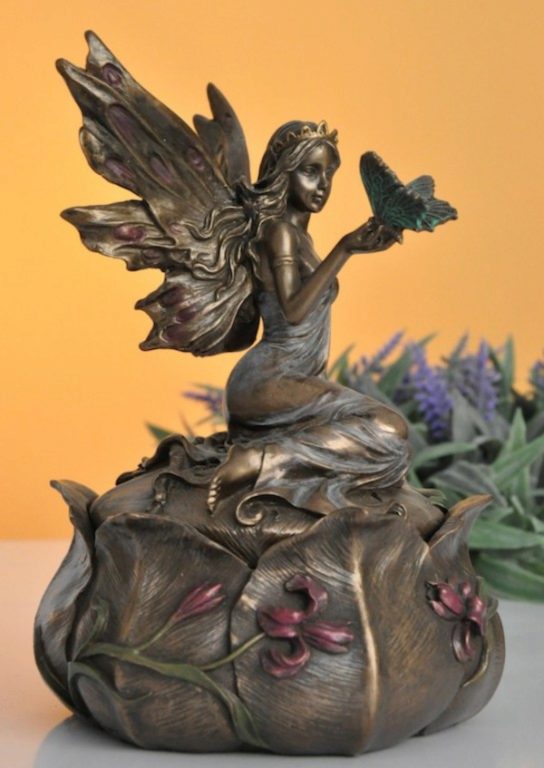 Photo of Fairy with Butterfly Trinket Box Bronze