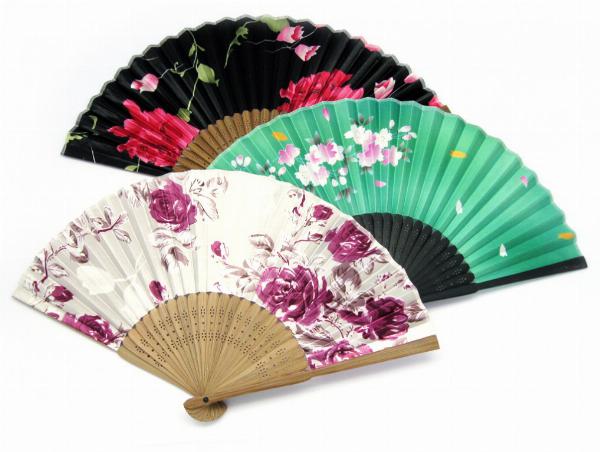 Photo of Floral Mixed Designs Japanese Fan (Set of 3)