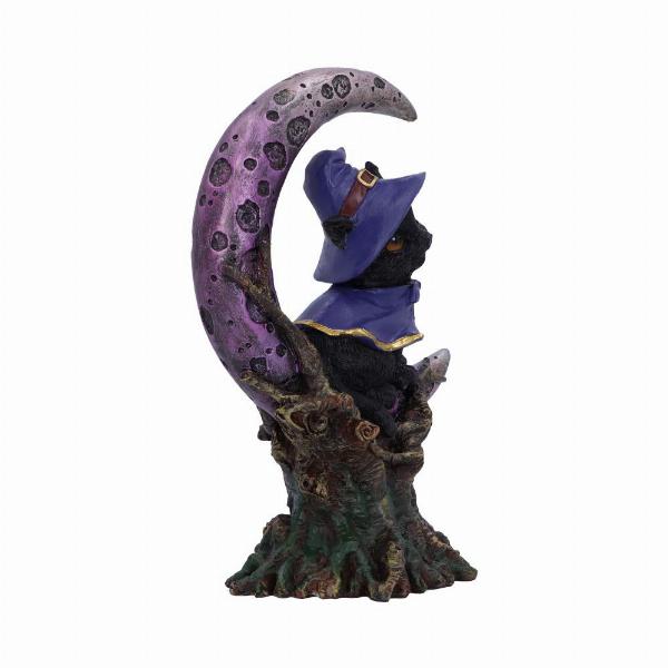 Photo #4 of product U5436T1 - Grimalkin Witches Familiar Black Cat and Crescent Moon Figurine