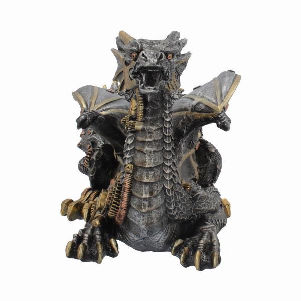 Photo #2 of product U4071M8 - Guardian of the Grapes Steampunk Mechanical Dragon Wine Bottle Holder 32cm
